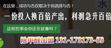 治理甲醛加盟费 加盟甲醛治理要多少钱 大兴安岭